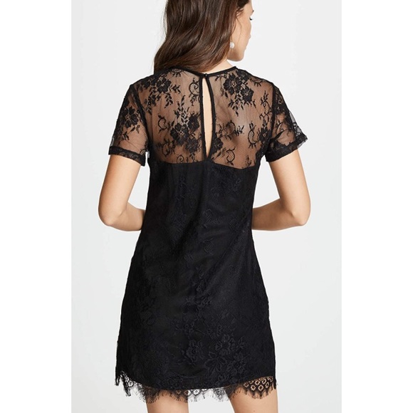 MINKPINK secret romance lace scoop neck lace short dress black - Picture 2 of 10